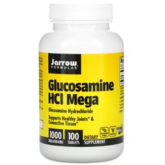 Глюкозамин и HCI, Glucosamine HCI Mega, Jarrow Formulas, 1000 мг, 100 таблеток купить в Киеве и Украине