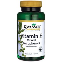 Вітамін E, Vitamin E Mixed Tocopherols, Swanson, 200 МО, 250 капсул