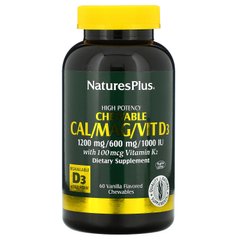 Жувальний кальцій смак ванілі Nature's Plus (Cal / Mag / Vit D3) 300 мг 60 жувальних таблеток