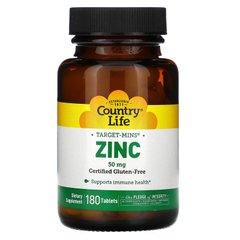 Цинк Country Life (Zinc) 50 мг 180 таблеток купить в Киеве и Украине