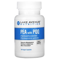 ПЕА (пальмітоілетаноламід) з PQQ, Lake Avenue Nutrition, 30 вегетаріанських капсул