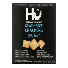 Крекери без зерен, морська сіль, Grain-Free Crackers, Sea Salt, Hu, 120 г