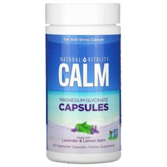 Гліцинат магнію в капсулах, Calm, Magnesium Glycinate Capsules, Natural Vitality, 120 вегетаріанських капсул
