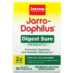 Jarrow Formulas, Jarro-Dophilus, Digest Sure, 30 двухслойных таблеток купить в Киеве и Украине