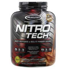 Сироватковий ізолят для нарощування сухої м'язової маси Muscletech (Nitro Tech Whey Isolate Lean Muscle Builder) 1.8 кг зі смаком капучино