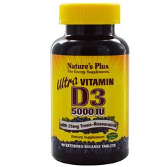 Ультра витамин Д3 Natures Plus (Ultra vitamin D3) 5000 МЕ 90 таблеток купить в Киеве и Украине