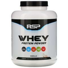 Сироватковий протеїн у вигляді порошку, ваніль, RSP Nutrition, 4,6 фунта (2,09 кг)