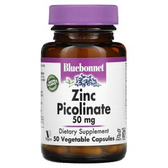 Цинк Пиколинат Bluebonnet Nutrition (Zinc Picolinate) 50 мг 50 гелевых капсул купить в Киеве и Украине