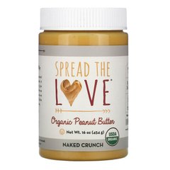 Органічне арахісове масло, Organic Peanut Butter, Naked Crunch, Spread The Love, 454 г