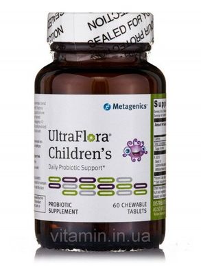Дитячі вітаміни для травлення Metagenics (UltraFlora Children's) 60 жувальних таблеток