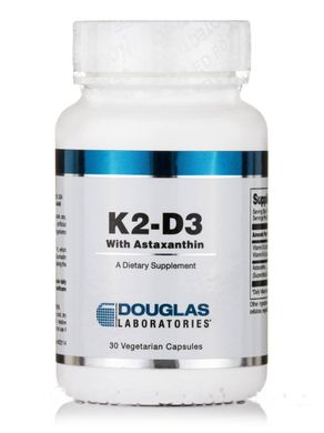 Вітамін Д3 та К2 з астаксантином Douglas Laboratories (K2-D3 with Astaxanthin) 30 вегетаріанських капсул