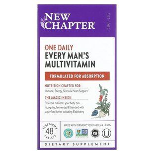 Мультивитамины для мужчин &laquo;одна таблетка в день&raquo;, Men's Multivitamin, Every Man's One Daily, New Chapter, 48 таблеток купить в Киеве и Украине