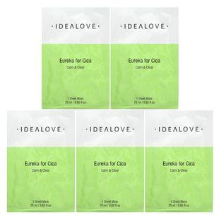 Idealove, Eureka for Cica, Calm & Clear, 5 Beauty Sheet Masks, 0.85 fl oz (25 ml) Each купить в Киеве и Украине