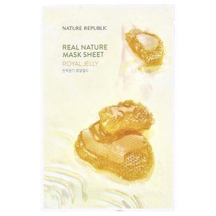 Nature Republic, Real Nature Beauty Mask Sheet, royal jelly, 1 pc, 23 ml (0.77 fluid ounces).