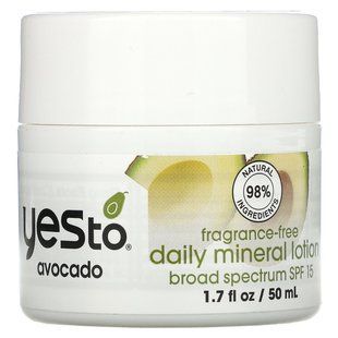 Yes To, Daily Mineral Lotion, SPF 15, авокадо, без ароматів, 1,7 рідких унцій (50 мл)