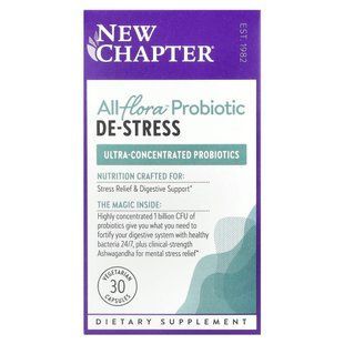New Chapter, All-Flora&trade; Probiotic, De-Stress, 30 Vegetarian Capsules купить в Киеве и Украине