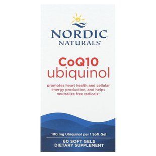 Кофермент Q10 від Nordic, убіхінол, Nordic Naturals, 100 мг, 60 м'яких капсул