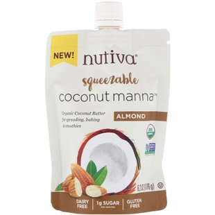 Кокосовая манна, миндаль, Nutiva, 6,2 унции (176 г) купить в Киеве и Украине