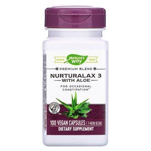 Dietary supplement Nurturalax3, with aloe, Natures Way, 100 capsules.