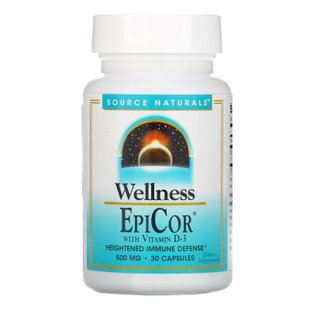 Эпикор + витамин Д3 Source Naturals (EpiCor) 500 мг 30 капсул купить в Киеве и Украине