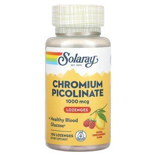 Solaray, Chromium Picolinate, Natural Lemon-Raspberry, 1,000 mcg, 100 Lozenges купить в Киеве и Украине
