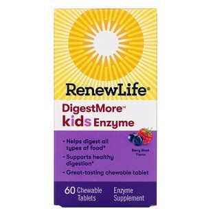 Digest Smart, Kids Enzyme, ягодный взрыв, Renew Life, 60 жевательных таблеток купить в Киеве и Украине