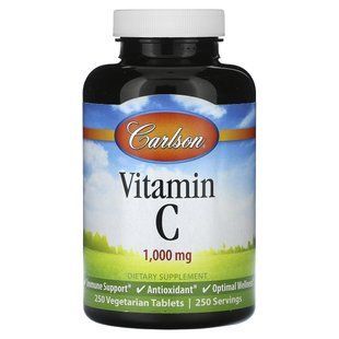 Carlson, Vitamin C, 1,000 mg, 250 Vegetarian Tablets купить в Киеве и Украине