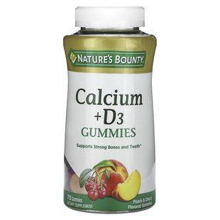 Кальций + Жевательные конфеты с D3, со вкусом персика, банана и вишни, Nature's Bounty, 70 конфет купить в Киеве и Украине