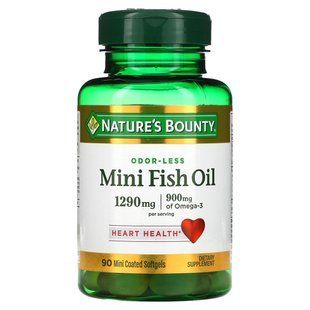 Рыбий жир Nature's Bounty (Mini Fish Oil) 1290 мг 90 миникапсул купить в Киеве и Украине