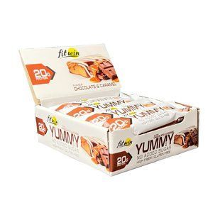 Батончики FitWin (Yummy) 12x55 г, шоколад и карамель купить в Киеве и Украине