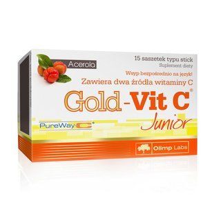 OLIMP, Gold-Vit C Junior, 15 stick, raspberry