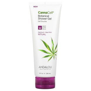 Andalou Naturals, CannaCell, рослинний гель для душу, ритуал, пачулі + базилік, м'ята, 8 рідких унцій (236 мл)