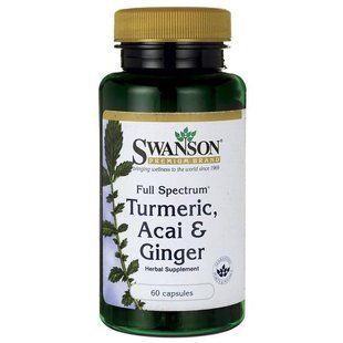 Куркума, асаи и имбирь, Full Spectrum Turmeric, Acai & Ginger, Swanson, 60 капсул купить в Киеве и Украине