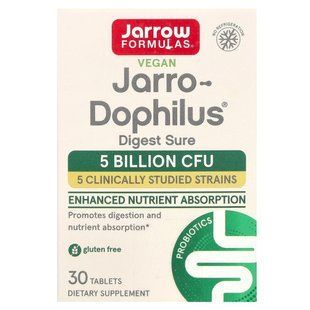 Jarrow Formulas, Jarro-Dophilus, Digest Sure, 30 double-layer tablets
