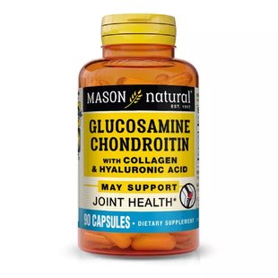 Глюкозамин хондроитин с коллагеном и гиалуроновой кислотой Mason Natural (Glucosamine Chondroitin With Collagen & Hyaluronic Acid) 90 капсул купить в Киеве и Украине