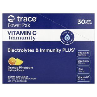 Витамин C для иммунитета Trace (Power Pak Vitamin C Immune Support) 30 упаковок по 6,2 г апельсин и ананас купить в Киеве и Украине