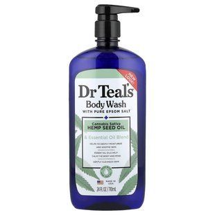 Dr. Teal's, гель для душа с чистой английской солью, конопляным маслом, 710 мл (24 жидк. унции) купить в Киеве и Украине