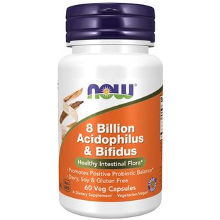 Пробиотики Now Foods (8 Billion Acidophilus & Bifidus) 60 вегетарианских капсул купить в Киеве и Украине