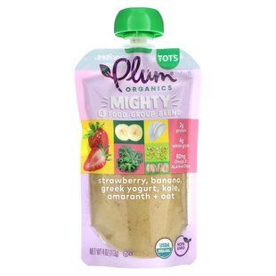 Пюре з капусти полуниці і йогурту Plum Organics (Mighty 4 Essential Nutrition Blend) 113 г