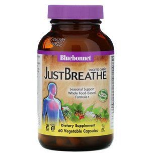 For respiratory support, Targeted Choice, Just Breathe, Bluebonnet Nutrition, 60 vegetarian capsules.