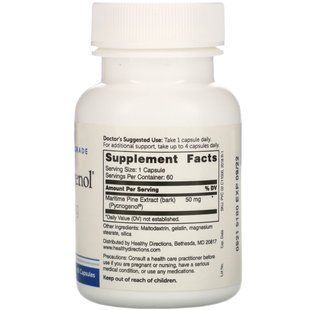 Пикногенол, Clinical Grade, Pycnogenol, Dr. Whitaker, 50 мг, 60 капсул купить в Киеве и Украине