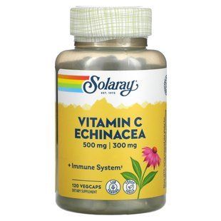 Вітамін C з ехінацеєю, Vitamin C With Echinacea, Solaray, 500 мг, 120 вегетаріанських капсул