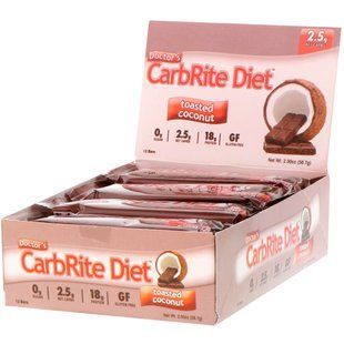 Дієтичні батончики смак кокоса Universal Nutrition (CarbRite Diet Bars) 12 шт. по 56.7 г