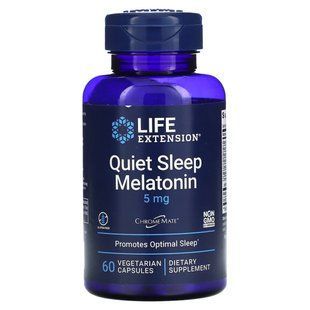 Формула для спокойного сна + мелатонин Life Extension (quiet sleep melatonin) 5 мг 60 капсул купить в Киеве и Украине