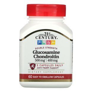 Глюкозамин Хондроитин 21st Century (Glucosamine Chondroitin Double Strength) 500 мг/400 мг 60 капсул купить в Киеве и Украине