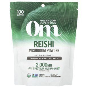 Om Mushrooms, грибний порошок, рейші, 200 г (7,05 унції)