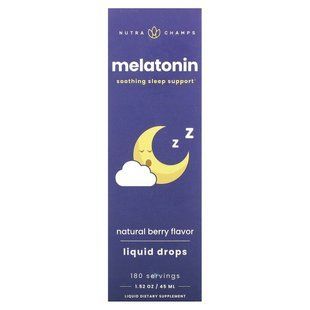 NutraChamps, Melatonin Liquid Drops, Natural Berry, 1.52 oz (45 ml) купить в Киеве и Украине