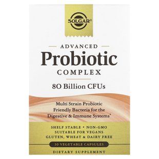 Solgar, Advanced Probiotic Complex, 80 Billion CFUs, 30 Vegetable Capsules купить в Киеве и Украине