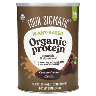 Протеин на растительной основе с суперпродуктами, сливочное какао, Plant-Based Protein with Superfoods, Creamy Cacao, Four Sigmatic, 600 г купить в Киеве и Украине