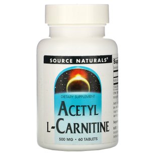 Ацетил карнитин Source Naturals (Acetyl L-Carnitine) 500 мг 60 таблеток купить в Киеве и Украине